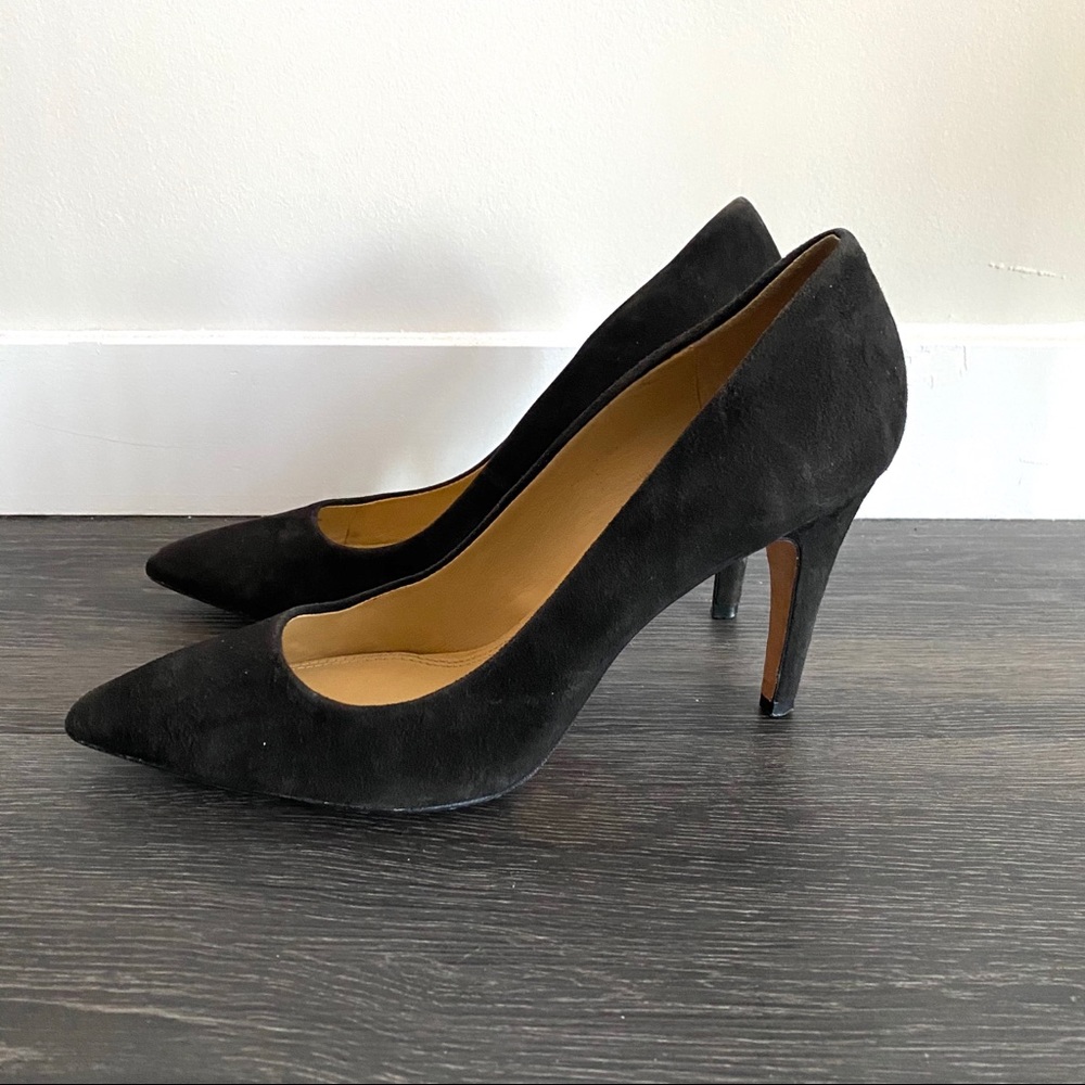 DVF Diane Von Furstenburg Black Suede Heels Pumps